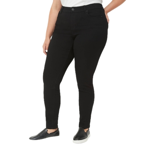Lane Bryant Denim - Lane Bryant signature fit mid-rise skinny jeans, size 18, black